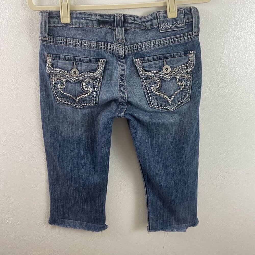 Big Star Low Rise Cut Off Denim Capris Size 28 - Picture 7 of 9